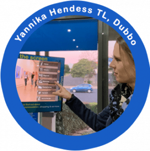 Using Touchscreen at Dubbo Visitor Information Centre